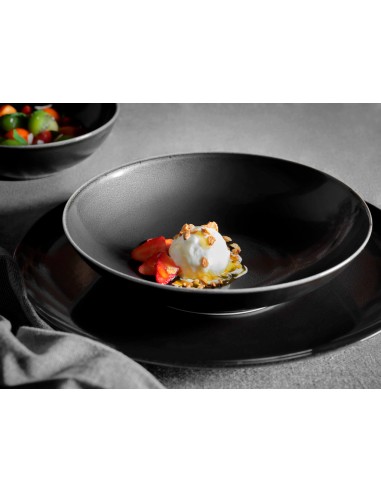 PIATTI: vendita online PIATTO FONDO COUPE CM.29 ANGRY PORCELLANA NERO COSTAVERDE in offerta