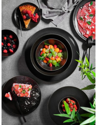 PIATTI: vendita online PIATTO FONDO COUPE CM.29 ANGRY PORCELLANA NERO COSTAVERDE in offerta