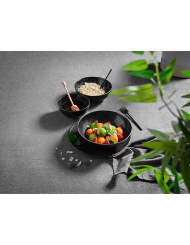 PIATTI: vendita online PIATTO FONDO COUPE CM.29 ANGRY PORCELLANA NERO COSTAVERDE in offerta