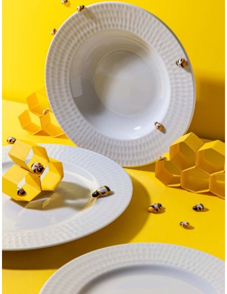 PIATTI: vendita online PIATTO PASTA BOWL CM.27X3H PORCELLANA BIANCO HONEY in offerta