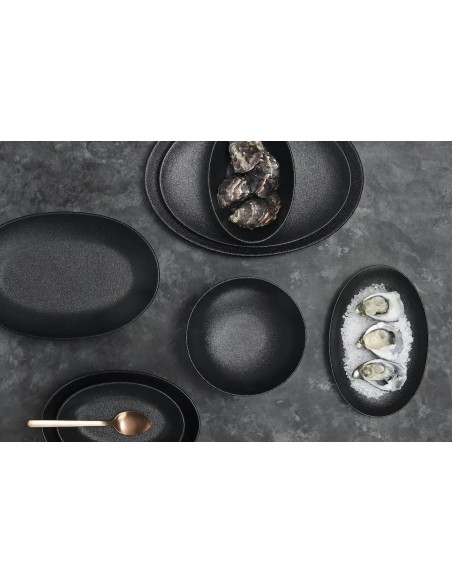 INSALATIERE-CIOTOLE-COPPETTE: vendita online CIOTOLA CON PIEDE CAVIAR NERO LIVELLARA Ø 25 CM IN PORCELLANA in offerta