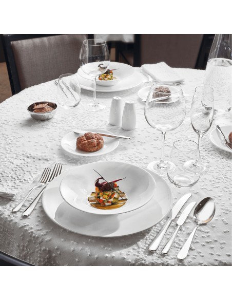 PIATTI: vendita online PIATTO PIANO CM.17 NEVE BONE CHINA PORCELLANA BIANCO in offerta