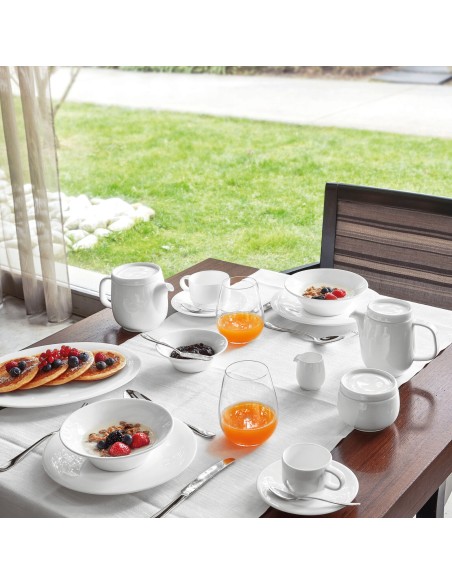PIATTI: vendita online PIATTO PIANO CM.17 NEVE BONE CHINA PORCELLANA BIANCO in offerta
