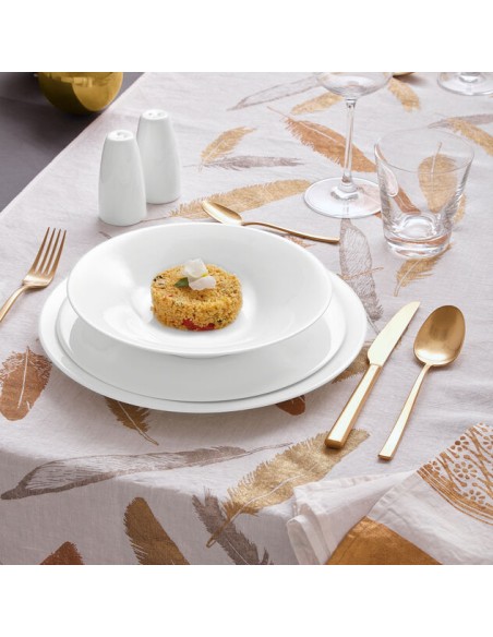 PIATTI: vendita online PIATTO PIANO CM.17 NEVE BONE CHINA PORCELLANA BIANCO in offerta