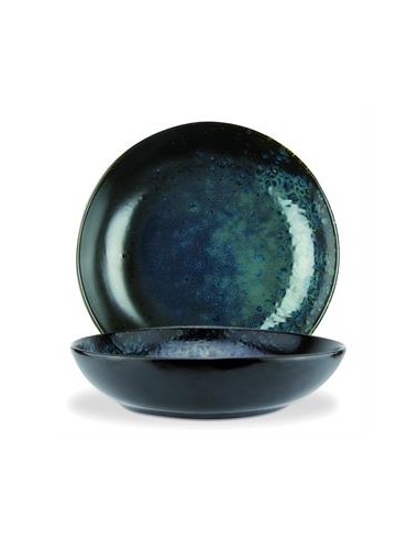 PHOBOS NERO/BLU: vendita online COPPA TONDA Ø CM 28 PHOBOS NERA/BLU PORCELLANA LE COQ in offerta
