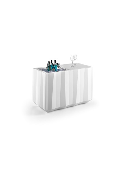 DRINK STATION-POSTAZIONI BAR: vendita online TAVOLO /CONTENITORE GHIACCIO CATERING FROZEN NEUTRO 122 X 62 CM in offerta