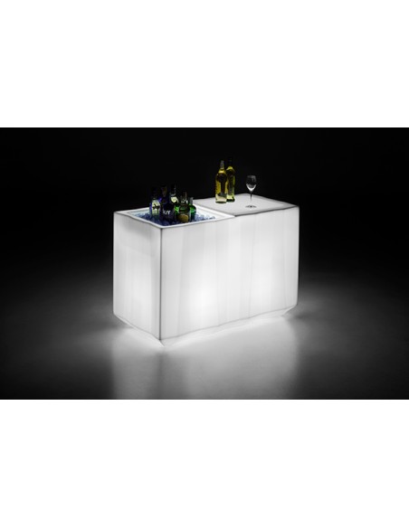 DRINK STATION-POSTAZIONI BAR: vendita online TAVOLO /CONTENITORE GHIACCIO CATERING FROZEN NEUTRO 122 X 62 CM in offerta