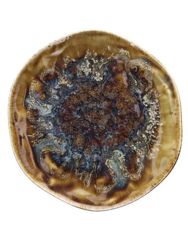 PIATTI: vendita online PIATTO PIANO CM.33 REEF OYSTER PORCELLANA AMBRA/BLU TOGNANA in offerta