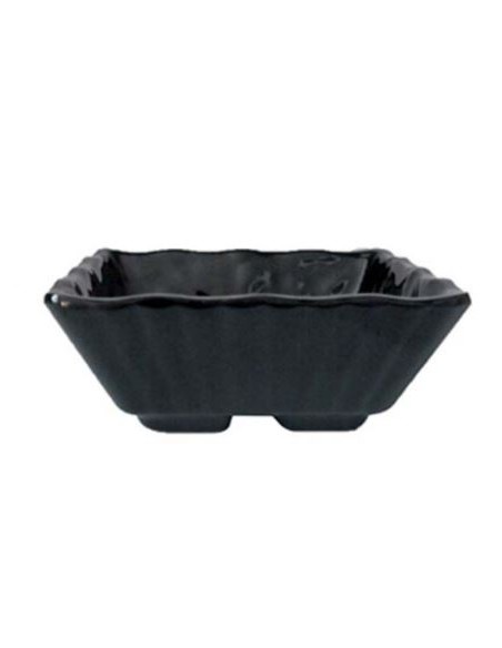 INSALATIERE-CIOTOLE-COPPETTE: vendita online COPPETTA QUADRATA CM.9,2X9,2X3,5H EFFETTO MARTELLATO IN MELAMINA NERA in offerta