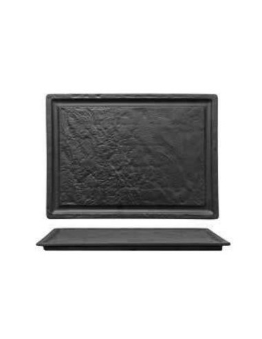 PIATTI: vendita online PIATTO BISTECCA CM.33X24 EFFETTO PIETRA NERO in offerta