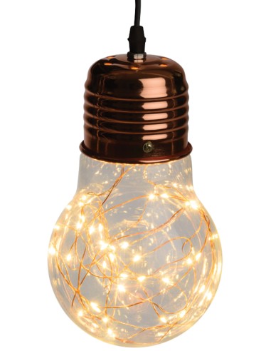 LAMPADE-LAMPADARI-SERIE LUMINOSE: vendita online LAMPADA RAME 180 MICROLED LOTTI BIANCO CALDO Ø 30 X ALTEZZA 45 CM in offerta