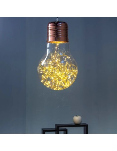 LAMPADE-LAMPADARI-SERIE LUMINOSE: vendita online LAMPADA RAME 180 MICROLED LOTTI BIANCO CALDO Ø 30 X ALTEZZA 45 CM in offerta