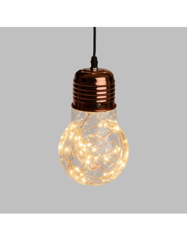 LAMPADE-LAMPADARI-SERIE LUMINOSE: vendita online LAMPADA RAME 40 MICROLED LOTTI BIANCO CALDO Ø 14 X ALTEZZA 25 CM in offerta