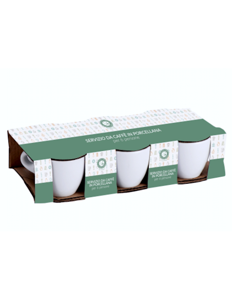 TAZZE E PIATTINI CAFFE-LATTE-THE': vendita online TAZZINA CAFFE' IN PORCELLANA BIANCO SET 6 PEZZI in offerta