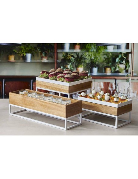 ALZATE-PORTATORTE-ESPOSITORI: vendita online VASSOIO / SUPPORTO BUFFET IN ACACIA TRAY LEONE IN LEGNO in offerta
