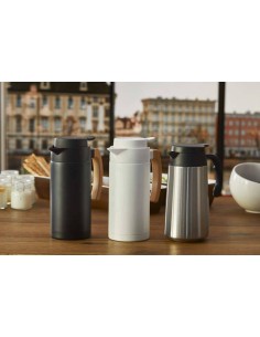 BROCCHE-BROCCHE TERM.-POLICARBONATO: vendita online CARAFFA TERMICA BIANCA BUFFET LEONE 1, 2 LITRI IN ACCIAIO E LEGNO in offerta 2