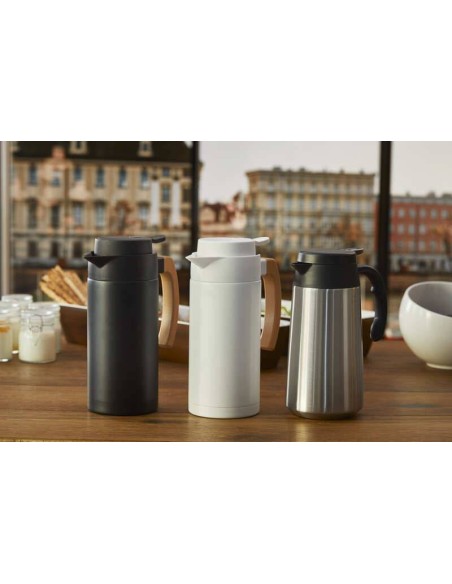 BROCCHE-BROCCHE TERM.-POLICARBONATO: vendita online CARAFFA TERMICA BIANCA BUFFET LEONE 1, 2 LITRI IN ACCIAIO E LEGNO in offerta