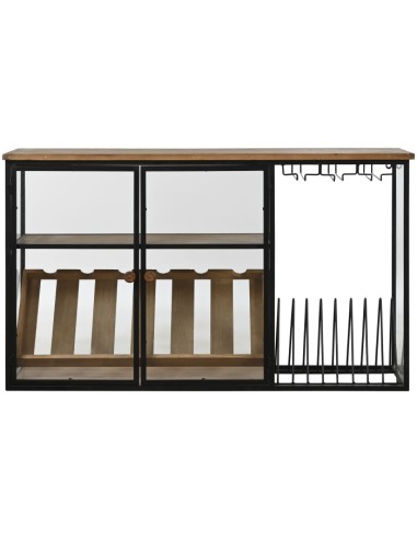 COMPLEMENTI D'ARREDO: vendita online VETRINA PORTA BOTTIGLIE ITEM 102 X 32 X ALTEZZA 60 CM IN METALLO E LEGNO in offerta