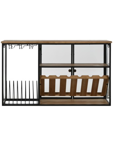 COMPLEMENTI D'ARREDO: vendita online VETRINA PORTA BOTTIGLIE ITEM 102 X 32 X ALTEZZA 60 CM IN METALLO E LEGNO in offerta