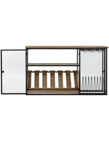 COMPLEMENTI D'ARREDO: vendita online VETRINA PORTA BOTTIGLIE ITEM 102 X 32 X ALTEZZA 60 CM IN METALLO E LEGNO in offerta