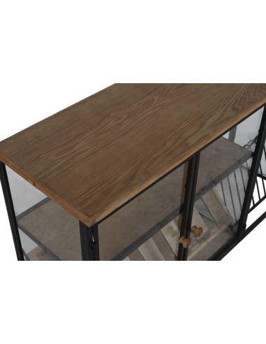COMPLEMENTI D'ARREDO: vendita online VETRINA PORTA BOTTIGLIE ITEM 102 X 32 X ALTEZZA 60 CM IN METALLO E LEGNO in offerta