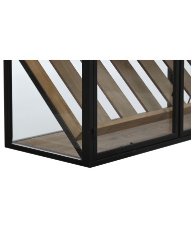 COMPLEMENTI D'ARREDO: vendita online VETRINA PORTA BOTTIGLIE ITEM 102 X 32 X ALTEZZA 60 CM IN METALLO E LEGNO in offerta