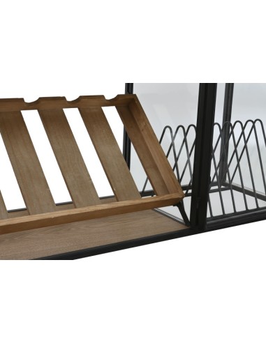 COMPLEMENTI D'ARREDO: vendita online VETRINA PORTA BOTTIGLIE ITEM 102 X 32 X ALTEZZA 60 CM IN METALLO E LEGNO in offerta