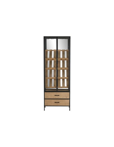 COMPLEMENTI D'ARREDO: vendita online VETRINA PORTA BOTTIGLIE 60 X 33 X ALTEZZA 169 CM IN METALLO E LEGNO in offerta