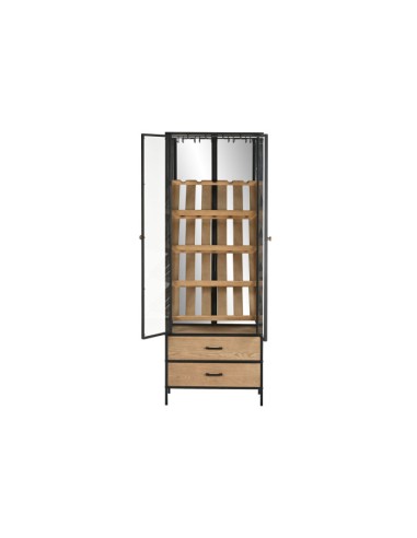 COMPLEMENTI D'ARREDO: vendita online VETRINA PORTA BOTTIGLIE 60 X 33 X ALTEZZA 169 CM IN METALLO E LEGNO in offerta