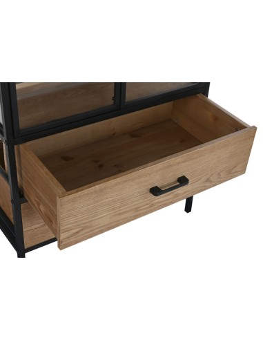 COMPLEMENTI D'ARREDO: vendita online VETRINA PORTA BOTTIGLIE 60 X 33 X ALTEZZA 169 CM IN METALLO E LEGNO in offerta