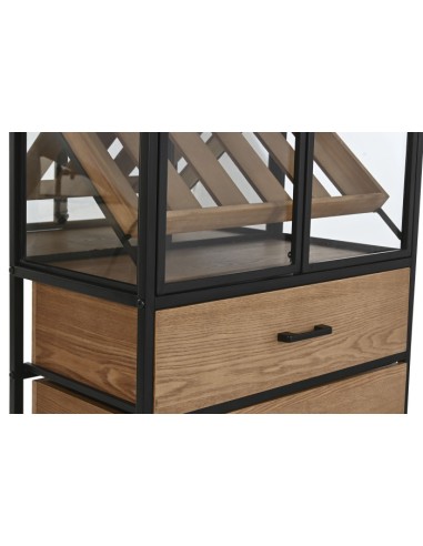 COMPLEMENTI D'ARREDO: vendita online VETRINA PORTA BOTTIGLIE 60 X 33 X ALTEZZA 169 CM IN METALLO E LEGNO in offerta