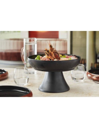 ALZATE-PORTATORTE-ESPOSITORI: vendita online PIATTO TONDO LEONE Ø 34 X ALTEZZA 5,3 CM NERO IN MELAMINA in offerta