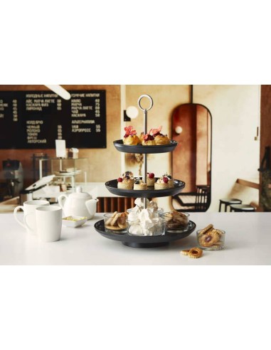 ALZATE-PORTATORTE-ESPOSITORI: vendita online SET ALZATA TRE PIATTI LEONE Ø 20 / 25 / 32 CM ALTEZZA 47 CM IN MELAMINA in offerta