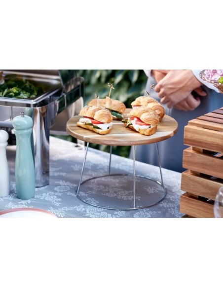 ALZATE-PORTATORTE-ESPOSITORI: vendita online ALZATA STAND BUFFET LEONE Ø 28 X 20 X ALTEZZA 20,5 CM IN ACCIAIO CROMATO in offerta