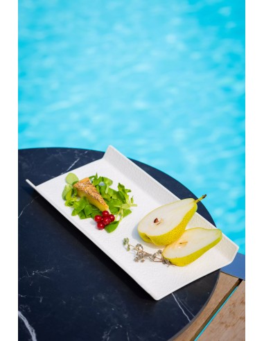 APHROS: vendita online VASSOIO GOURMET APHROS LE COQ 30,5 X 15 CM BIANCO IN PORCELLANA in offerta