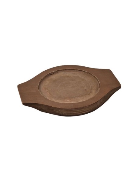 PIASTRE COTTURA PIETRA: vendita online MINI PADELLA Ø CM.12 GHISA SMALTATA CON VASSOIO IN LEGNO ILSA in offerta