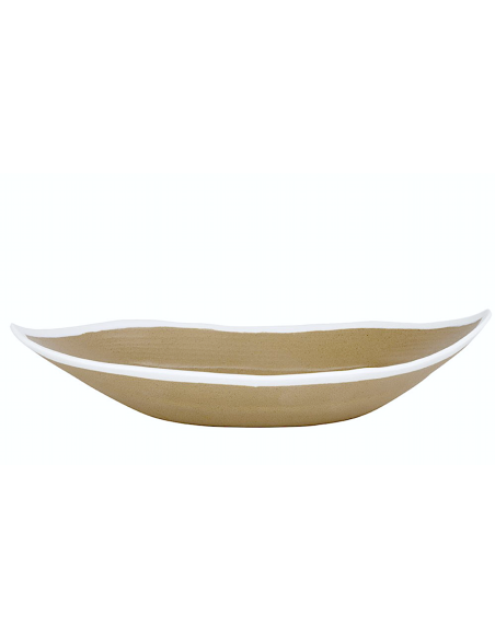 VASSOI-TAGLIERI: vendita online PIATTO BARCA CM.26 MELAMINA SHOW PLATE BIANCO/MARRONE TOGNANA in offerta
