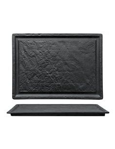 PIATTI: vendita online PIATTO PIANO BISTECCA MORINI 33 X 24 CM NERO EFFETTO PIETRA in offerta