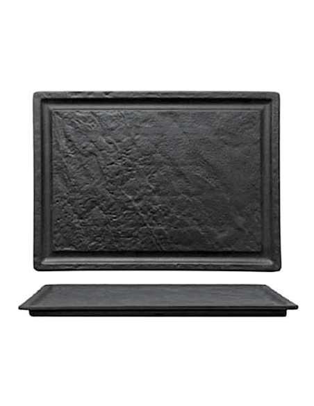 PIATTI: vendita online PIATTO PIANO BISTECCA MORINI 33 X 24 CM NERO EFFETTO PIETRA in offerta