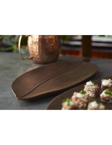 VASSOI-TAGLIERI: vendita online VASSOIO FOGLIA LEONE 57 X 20 X ALTEZZA 2,2 CM MARRONE IN MELAMINA in offerta