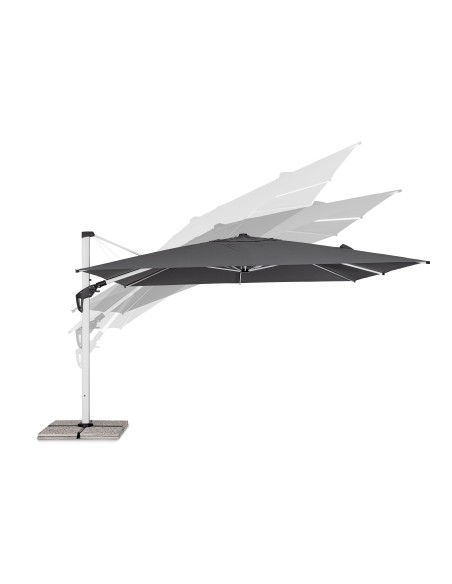 OMBRELLONI: vendita online OMBRELLONE ARIES 4X4 BRACCIO LATERALE IN ALLUMINIO TELO GRIGIO SCURO (NO BASE) in offerta