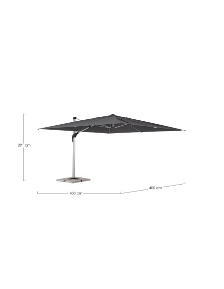 OMBRELLONI: vendita online OMBRELLONE ARIES 4X4 BRACCIO LATERALE IN ALLUMINIO TELO GRIGIO SCURO (NO BASE) in offerta
