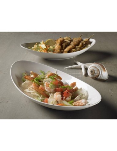 LE PERLE: vendita online PIATTO OVALE CM.32X16,5X6 BIANCO LE PERLE IN MELAMINA LEONE in offerta