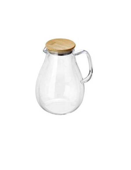 BROCCHE-CARAFFE GRADUATE: vendita online CARAFFA IN VETRO LT.1,7 CON COPERCHIO IN BAMBOO LEONE in offerta