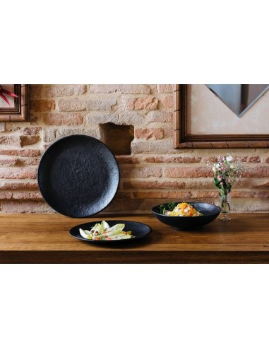 VASSOI-TAGLIERI: vendita online VASSOIO TONDO MAYA DIAMETRO 34,6X3,3 H NERO IN MELAMINA LEONE in offerta