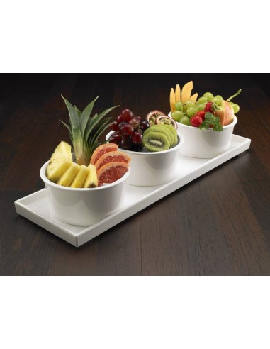 LE PERLE: vendita online VASSOIO RETTANGOLARE CM.57X17X2,5H MELAMINA BIANCA LE PERLE LEONE in offerta