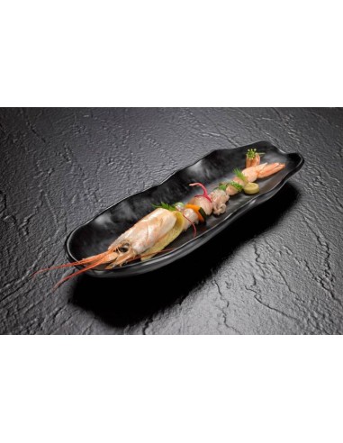 LE PERLE: vendita online PIATTO RETTANGOLARE CM.34X10,5 H3 STONE NERO IN MELAMINA LE PERLE LEONE in offerta