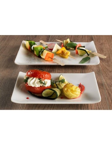 LE PERLE: vendita online PIATTO RETTANGOLARE CM.28,6X18 H.2,6 BIANCO IN MELAMINA LE PERLE in offerta