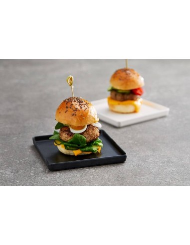 FINGER FOOD MELAMINA: vendita online PIATTINO QUADRATO CM.12X12X1,3 IN MELAMINA NERO LEONE in offerta
