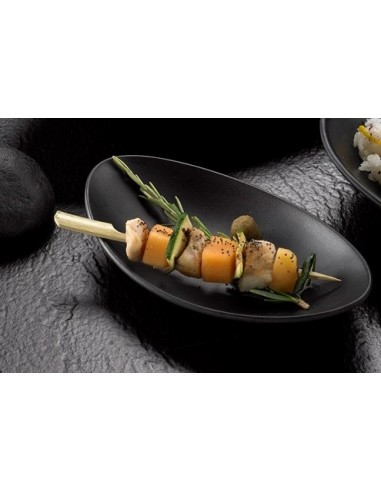 LE PERLE: vendita online PIATTO OVALE 18X10 LE PERLE IN MELAMINA NERO LEONE in offerta
